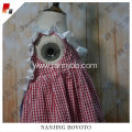 baby girl cotton red check ruffle dresses